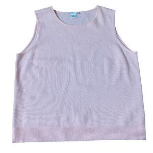 Pink Sleeveless Crew Neck Sweater